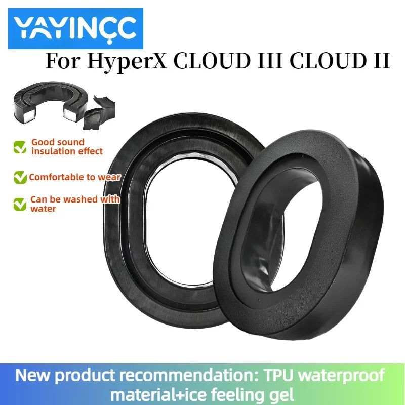 

YAYINCC New product recommendation Replacement Silicone ice gel groove Earmuff Earpads for HyperX CLOUD III CLOUD II Headset
