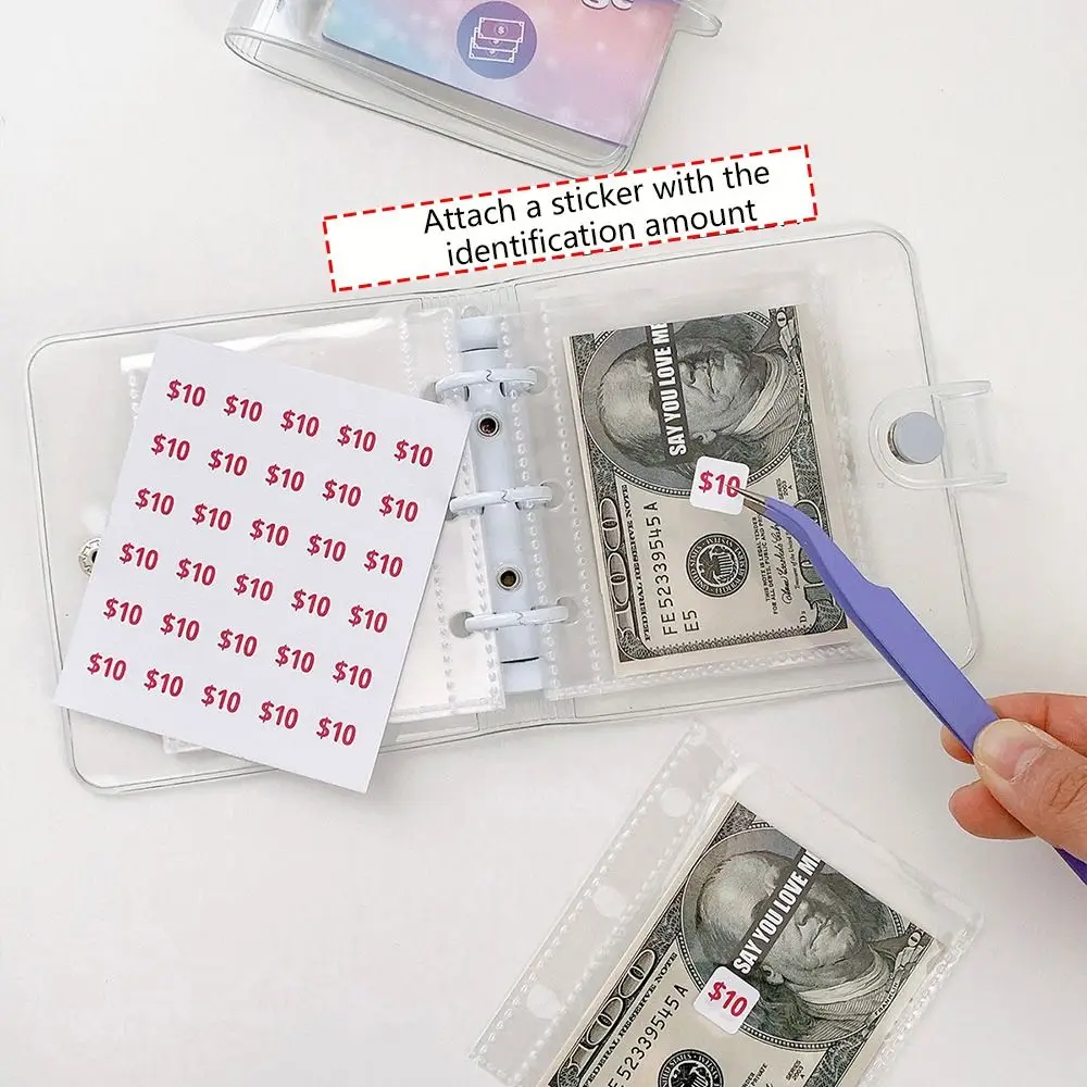 Mini Binder Savings Challenge Money Saving Loose-Leaf Book Reusable Budget Binder With Cash Envelopes Money Organizer