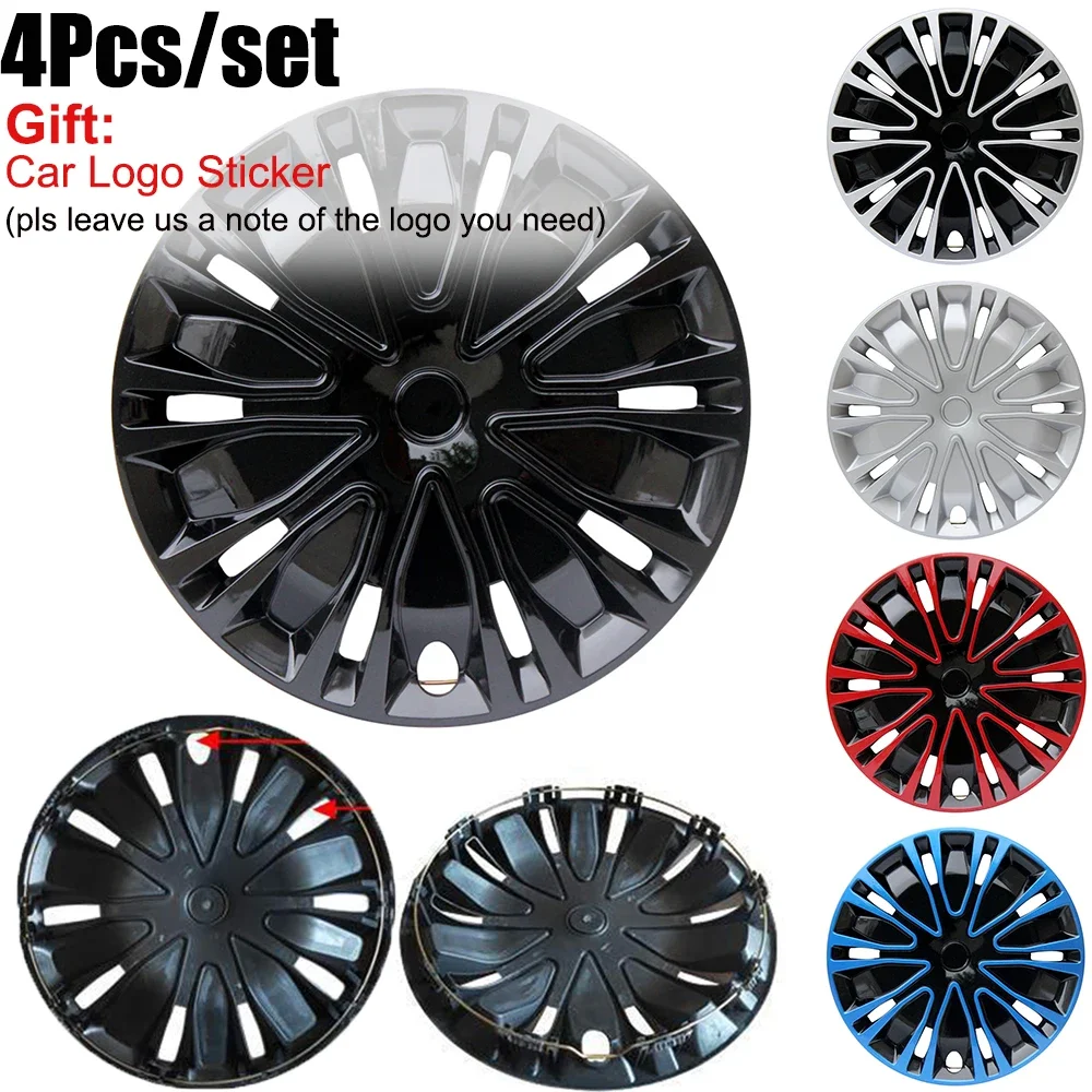 4PCS R12 R13 R14 R15 R16 Universal Iron Steel Wheel Cover Hubcap Replacement Hub Cap Wheel Rim Cover Replacement Car Accessories