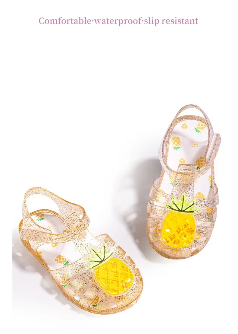 Modische Sommer-Neuheit: Kinder-Jelly-Sandalen, Trendige Süße Strandschuhe, Mädchen-Cartoon-Frucht-Sandalen, Schüler-Kristallschuhe – Detail 10