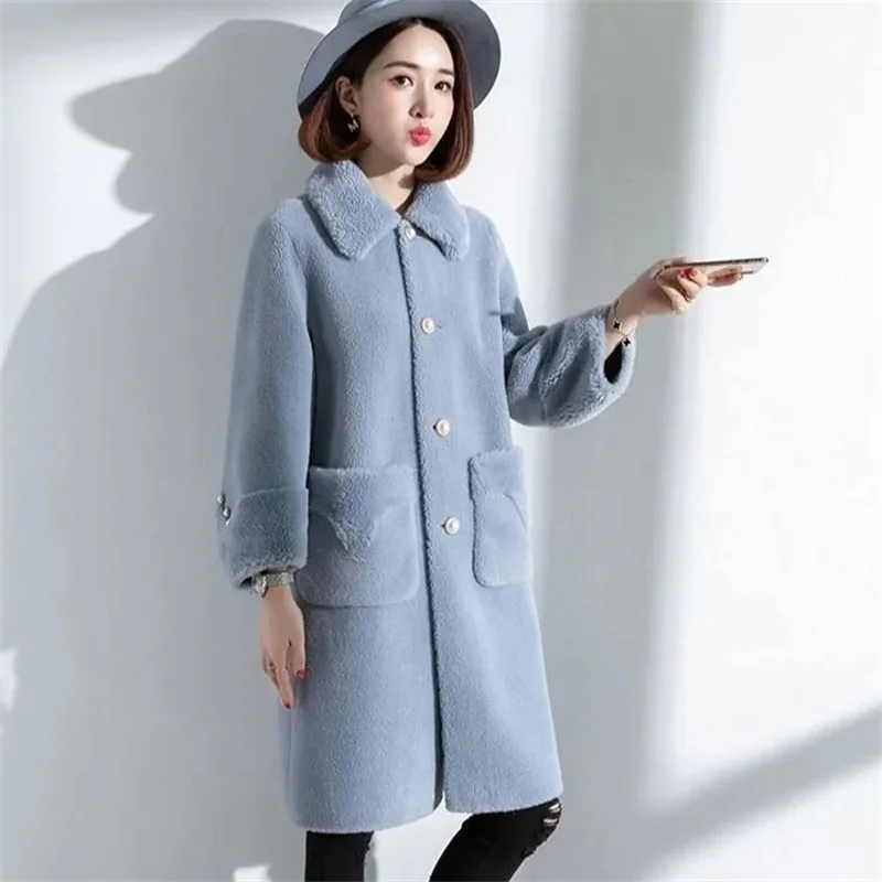 Winter Coat Women Thicken Faux Fur Coat For Fall/Winter 2026 Korean Loose Lamb-Like Pure Color Popular Coat Female  cardigan