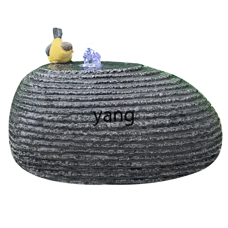 LTT Living Room Creative Granite Stone Carving Garden Water Feature Oval Fountain Flowing Water Ornament