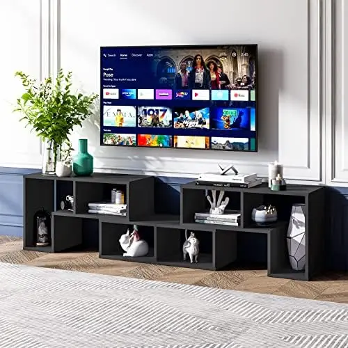 3 Pieces Console TV Stand, Free-Combination Entertainment Center for 50 55 60 65 Inch TV, Minimalist Modern TV Media Stand, DIY 