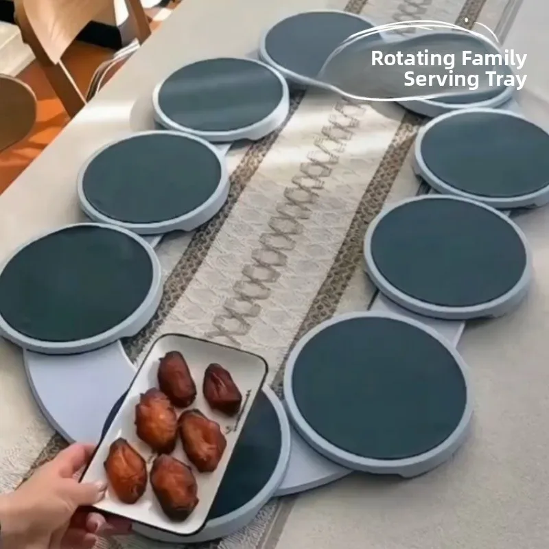 

Термостойкий вращающийся круглый коврик для обеденного стола, сервировочная тарелка для гостей для домашнего использования, штабелируемая полиэфирное волокно, нерегулярный мавп