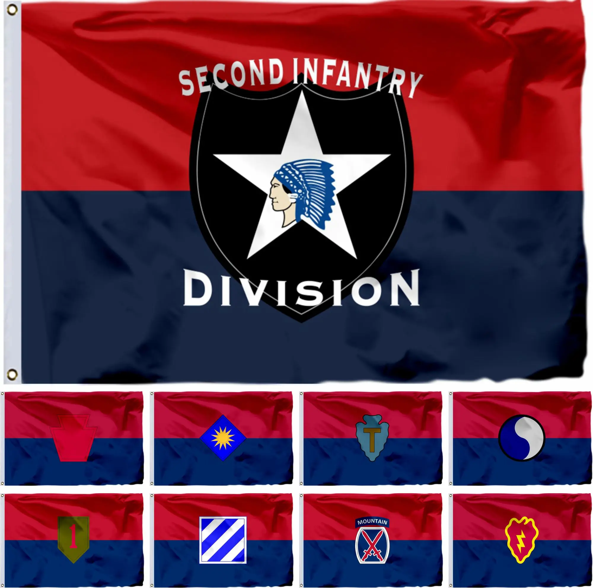 USA Army 1st and 2nd 3rd Infantry Division Flag Choice of Sizes:21X14CM/2X3ft/3X5ft US American 25th United States Flags Banners