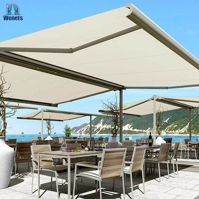 Full Cassette Awning Remote Control Retractable Awning With Led Light