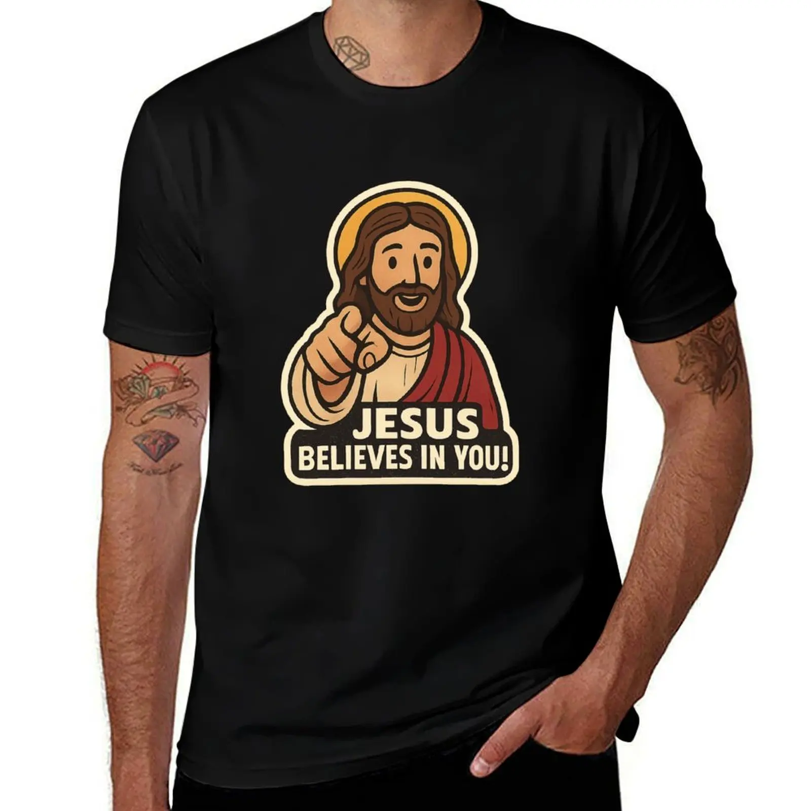 

Jesus Believes in You T-Shirt fashion shirts anime stuff funny gifts mens graphic t-shirts