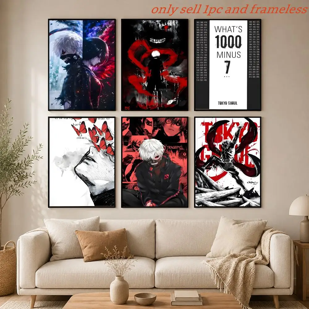 Cartoon T-Tokyo Ghoul Anime Poster HD Hot Theme Singer/OST/Movie/Anime-Waterproof Self-Stick Home Decor