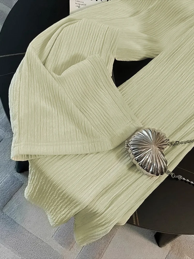 Autumn Winter Women's Casual Sports 2Pcs Clothing Sets 2024 New Solid Long Sleeved Lapel Jacket High Waisted Wide Leg Pants Suit