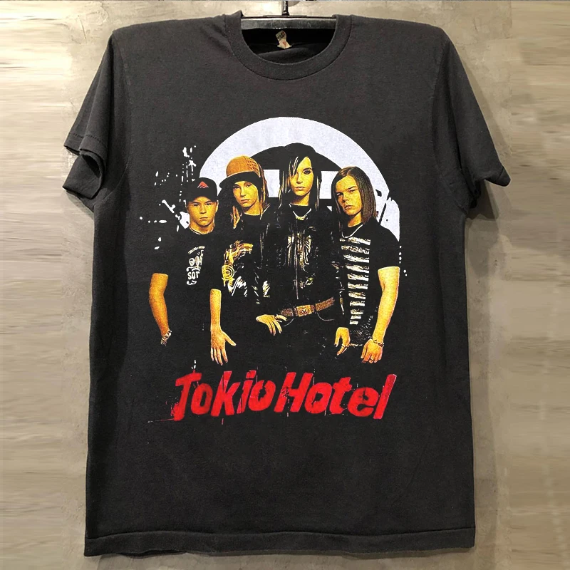 Tokio Hotel Tokyo Rock Band Camiseta de manga corta Hiphop Retrato Marca Camiseta de algodón pesado