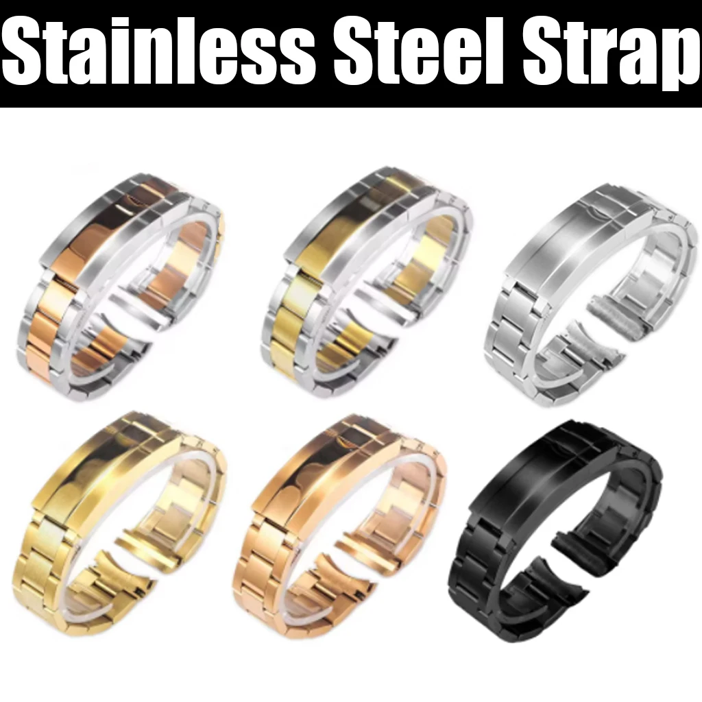 

Застежка-слайдер RICHUS 20 мм, матовая/полированная, серебристая/розово-золотая, из нержавеющей стали 904L, для ремешков часов, запчасти для сборки часов