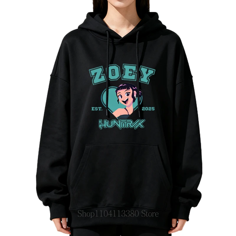 Kpop شيطان هنتر طباعة مقنعين الخريف الشتاء موضة السببية Harajuku لطيف المرأة كم طويل بلايز كنزة صوف بلوزات #1