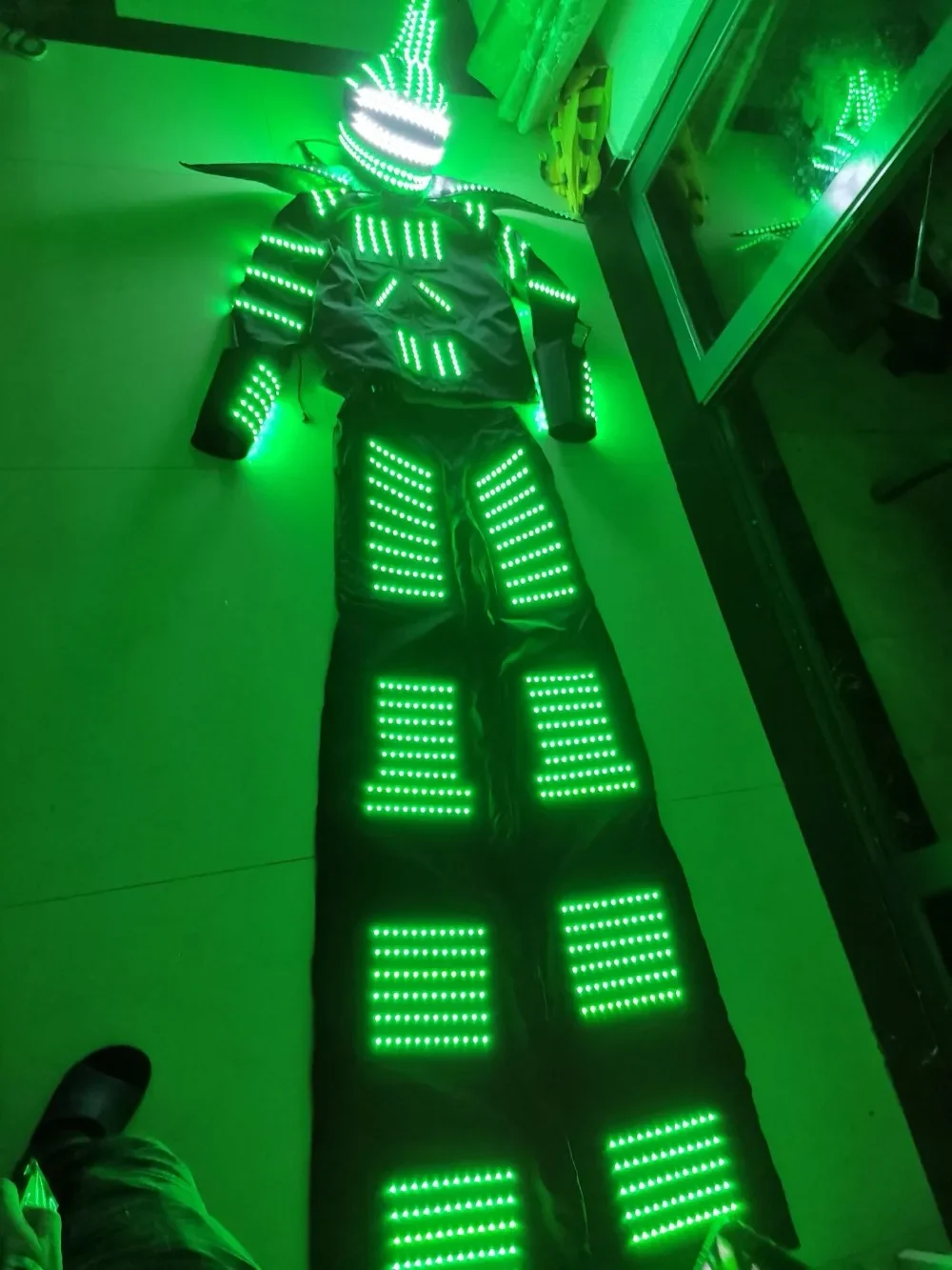 Trampoli Walker LED ROBOT SUIT Light UP Stage Performance Club Wear Cosplay Kroyman Costume da ballo