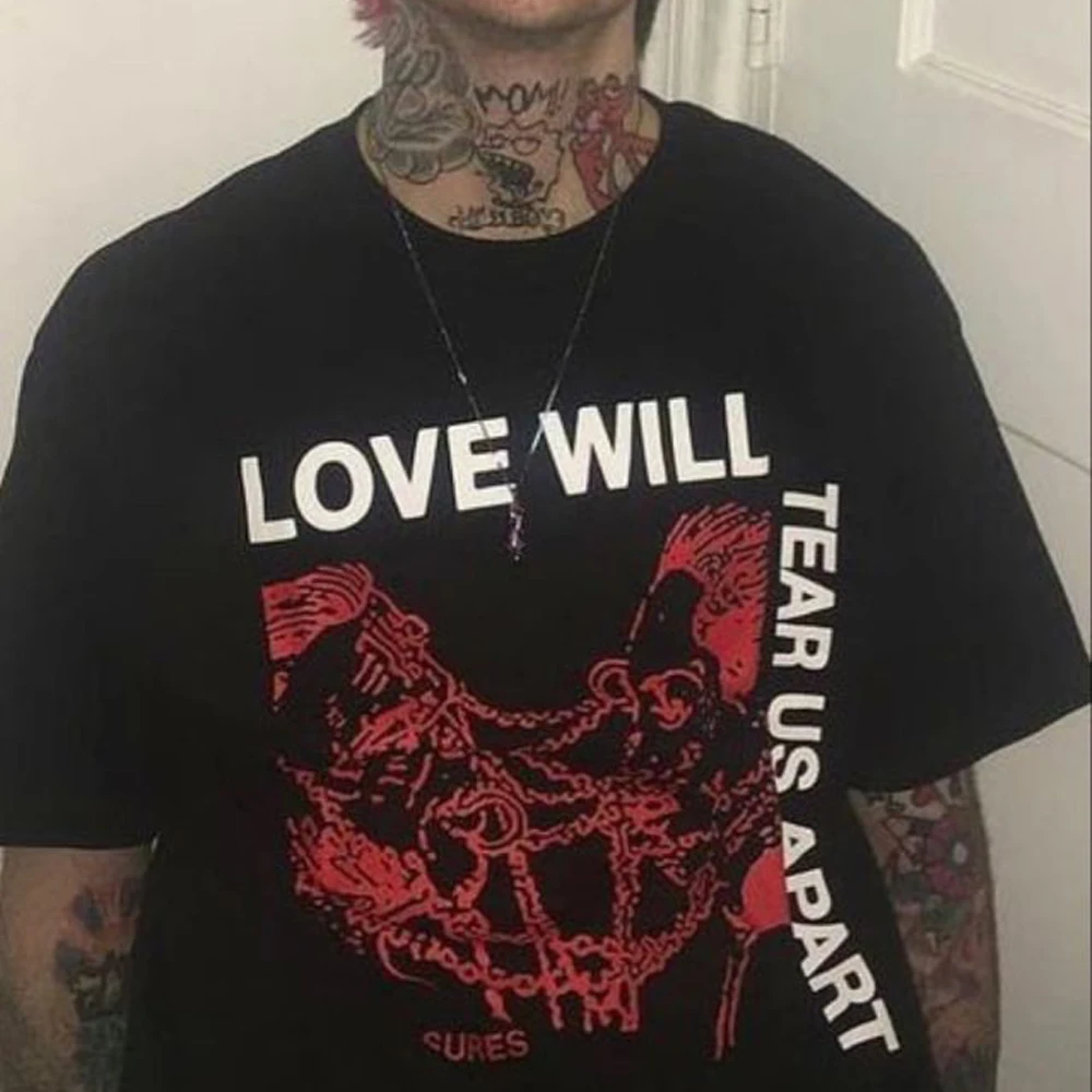 Lil Peep Love Will Tear Us Apart Shirt Lil Peep Shirt Lil Peep Merch Multiple Colors Available O-Neck Short Sleeve Shirts Unisex