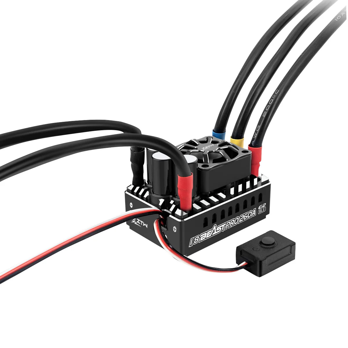 ZTW Beast PRO G2 260A ESC 2-4S Sensored Sensorless Turbo 6V/7.4V BEC 10A For 1/8 RC Racing Car Off-Road On-Road Truggy Buggy