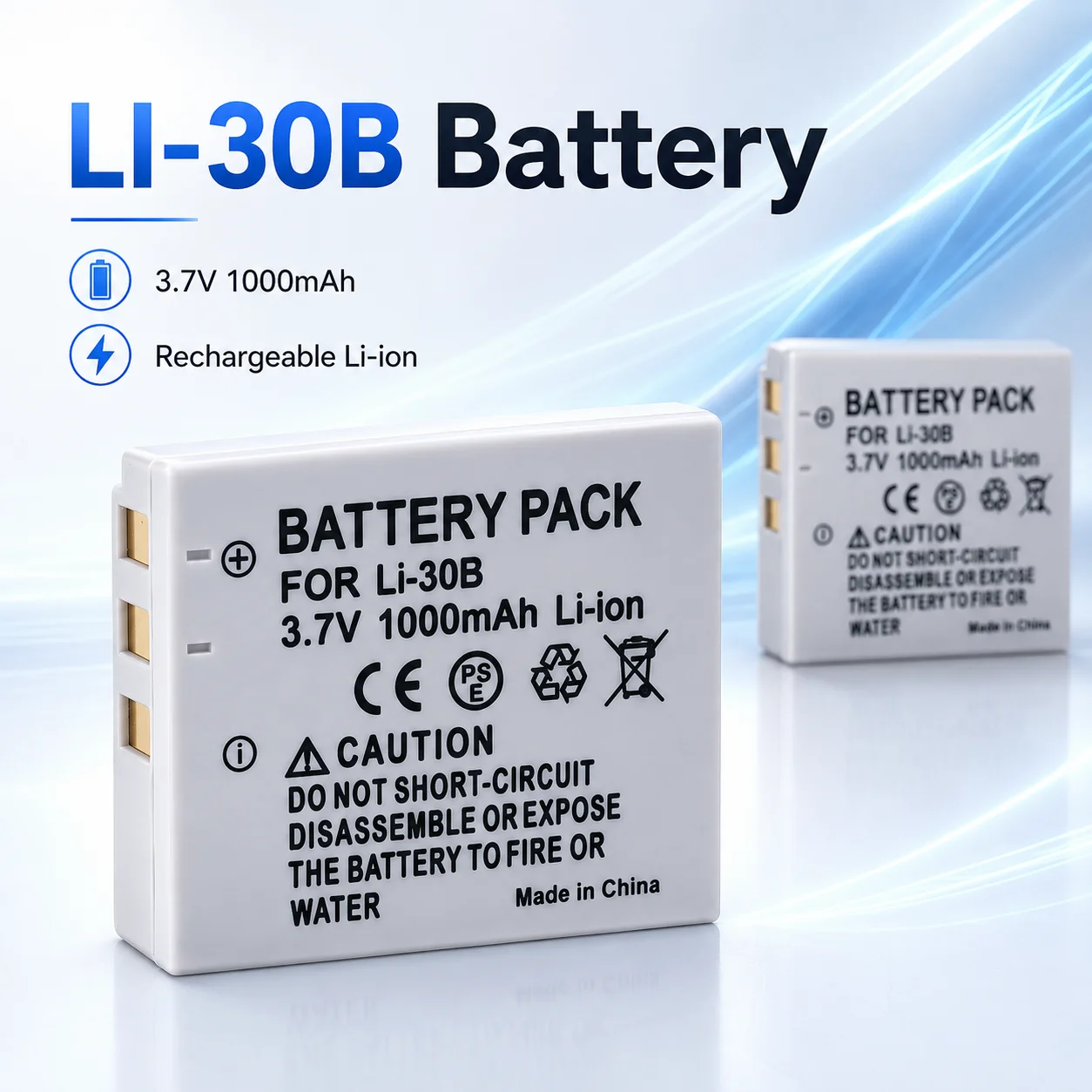 LI-30B LI30B Rechargeable Battery 3.7V 1000mAh for Olympus Stylus Verve Digital S µ-Mini Digital µ-Mini S