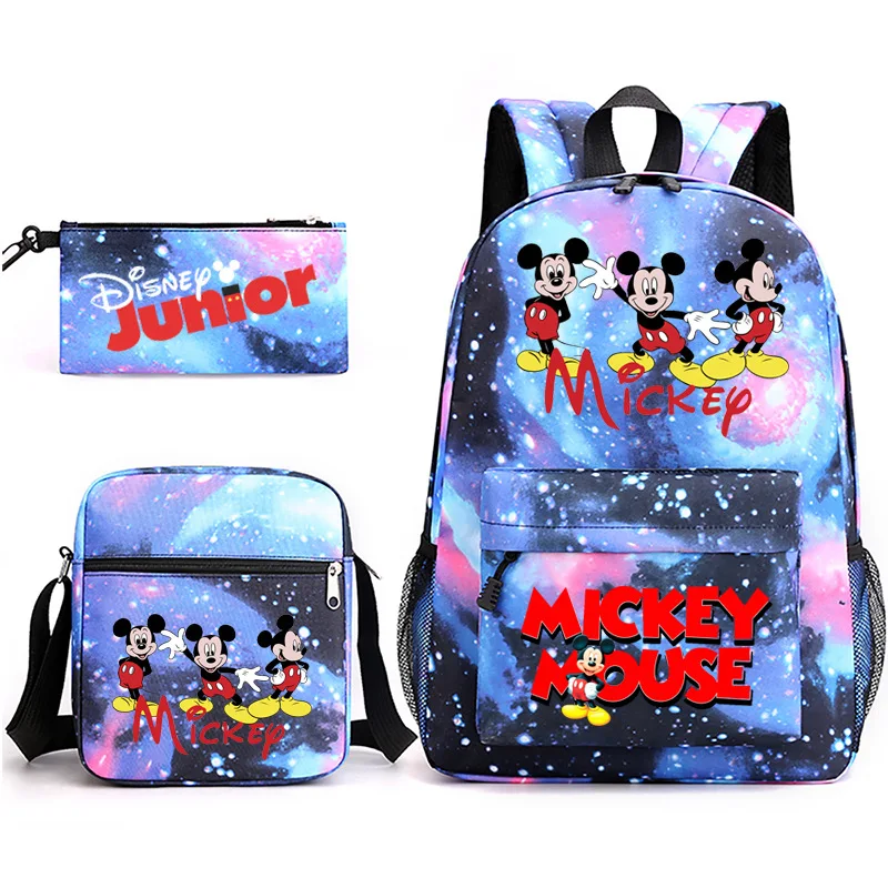 

3-piece Laptop Set Suitable for Girls, College Students, Children's Canvas Backpack Mickey/Mouse Boys Girls Anime Kawaii Cartoon