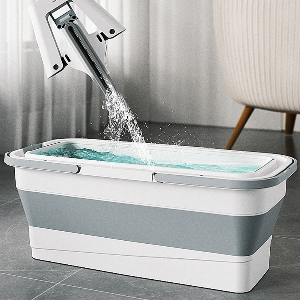 

Foldable Mop Bucket Laundry Barrel Rectangular Large Washing Basin Space-Saving Reusable Household Cleaning Bathroom Accessory