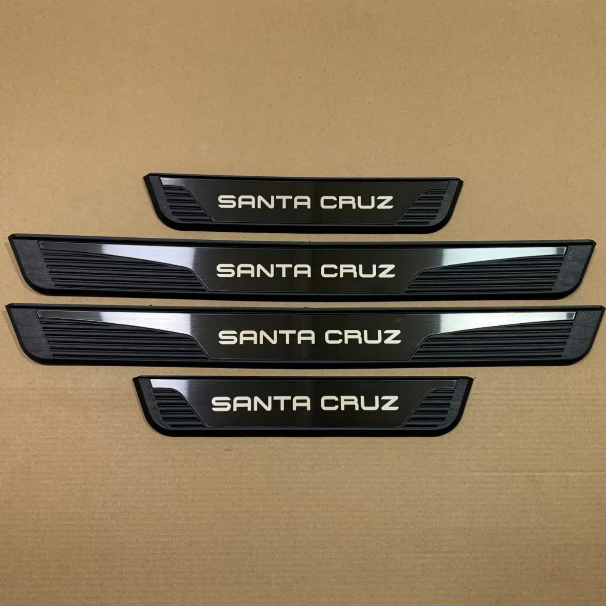 For Hyundai Santa Cruz 2021 2022-2024 2025 2026 Stainless Steel Door Sill Plate Plastic Black Stylings 3D Accessories Auto Parts