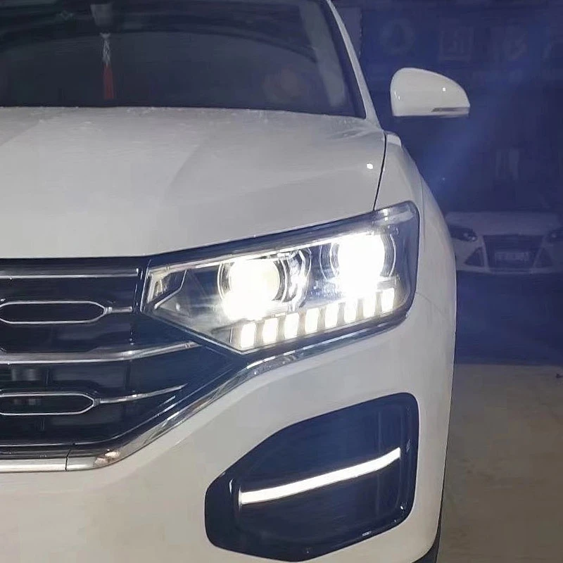 

Подходит для 19-20 Volkswagen Tayron, модифицированная фара в сборе, светодиодная двойная линза, дневные ходовые огни для лошади, потока