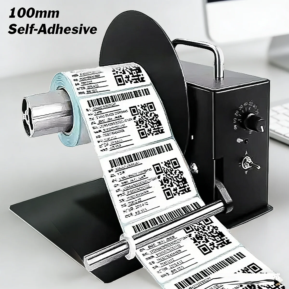 Automatic Label Rewinder 100mm Label Recycling Machine Self-Adhesive Barcode Paper 2-Way Rewinding Machine