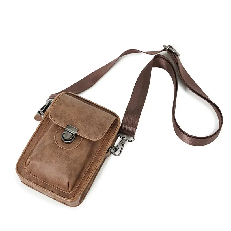 

Mini Men's Crossbody Bag Fashion Design Shoulder Bags Men Mobile Phone Bag Casual Handbags Small Crossbody Shoulder Bag Male