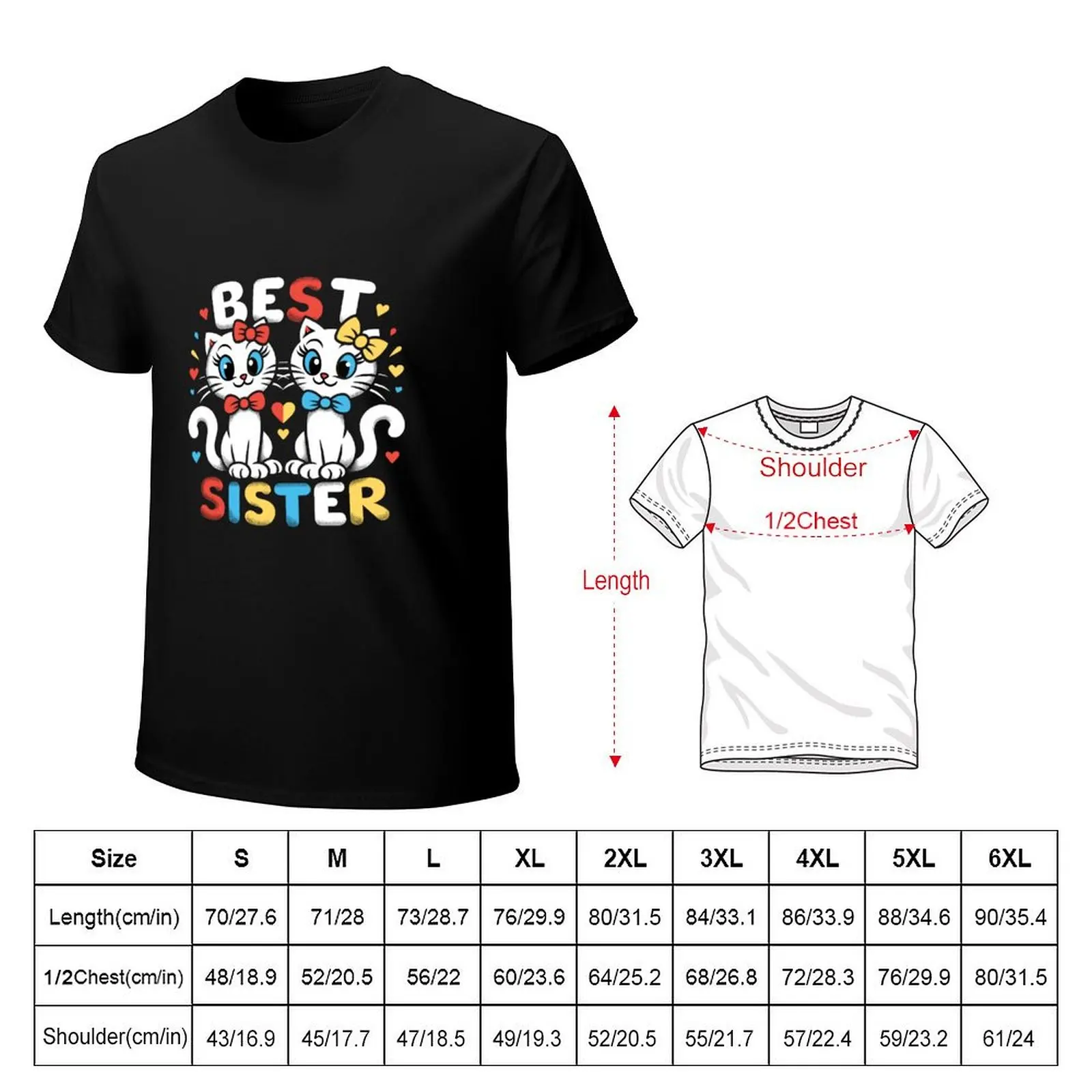 best sister cat -national siblings day-Purrfect Sisterhood T-Shirt Casual Fashion Short Sleeve Cotton T-Shirt
