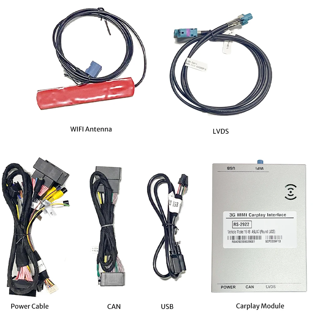 

Hot Sale For A7 A6 Lifted Screen Wireless CarPlay Android Auto 3G MMI Interface Kit