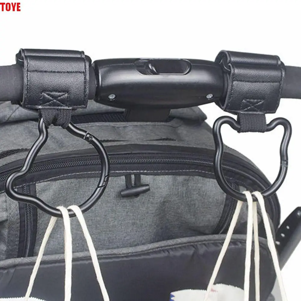 

Многофункциональные крючки для детской коляски с мультяшным медведем, органайзер для тележки из искусственной кожи, подвесной крючок, однотонные аксессуары для колясок с героями мультфильмов, мультяшные аксессуары