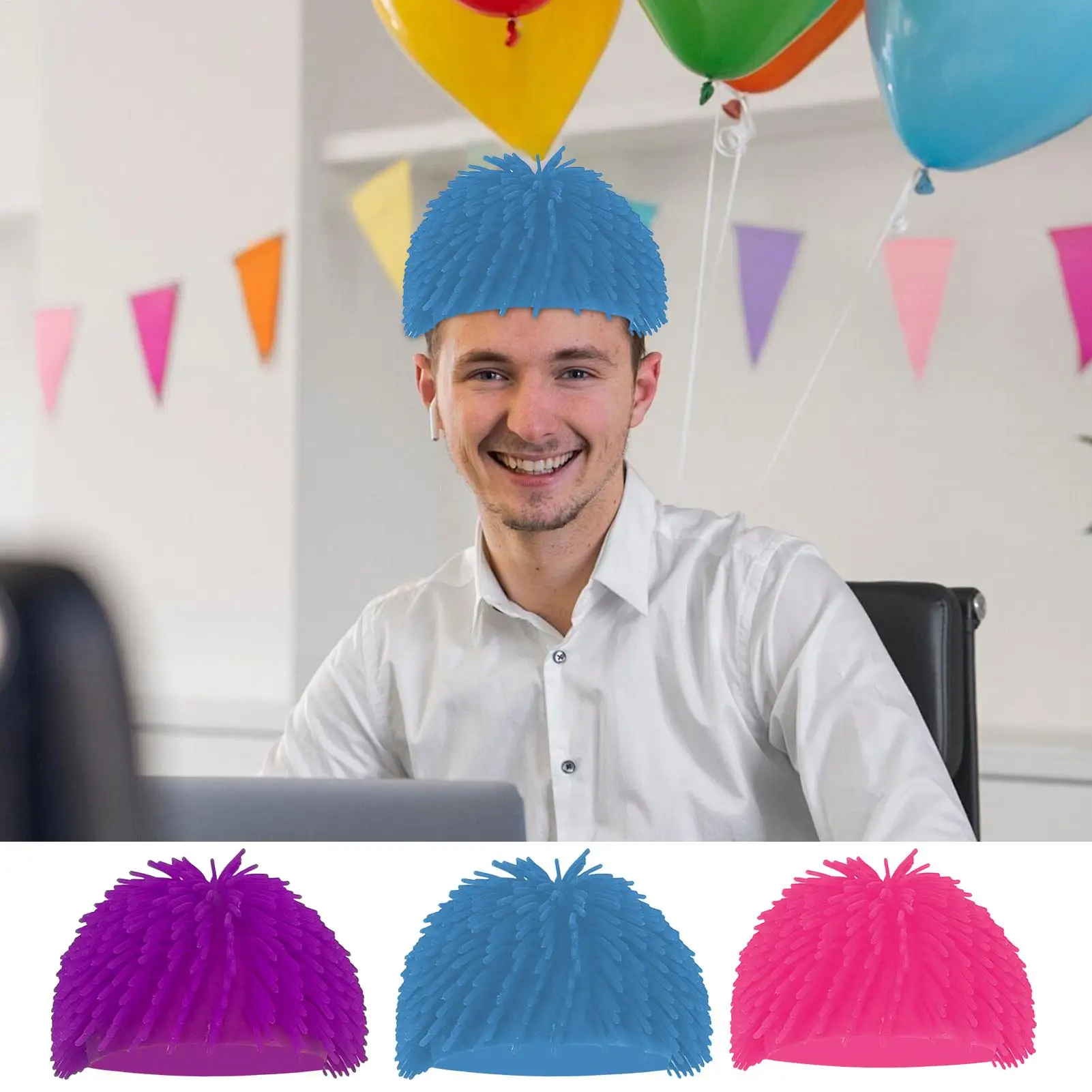 Spiky Ball Funny Prank Headwear Children Cosplay Costume Hat  Cosplay Costume Hair Accessories For Adults Halloween Party