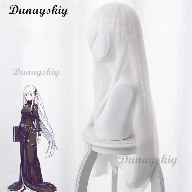 RE: ZERO Starting Life in Another World Echidna Cosplay Wigs Boku White Long Straight Hair Girls Woman Christmas Customized