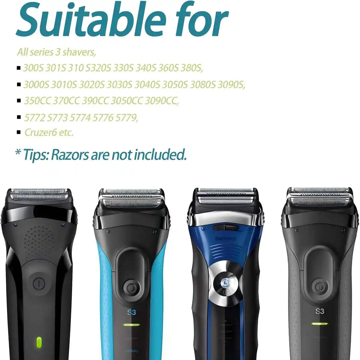 رأس بديل LISI Series 3 21B متوافق مع ماكينة الحلاقة الكهربائية Braun S3 3010s 3040s 3000s 3050cc 3070cc 310s 5409 وما إلى ذلك