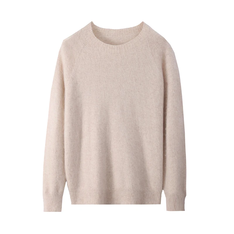 

Women's Cashmere Knitted Sweaters 100% Mink Cashmere Autumn Winter Fashion Long Sleeve O-Neck Pullover 2024 Female Clothing