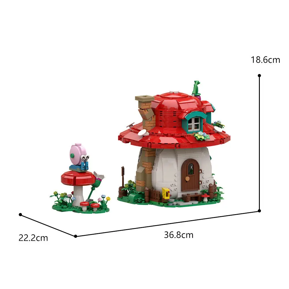 Pilzhaus Modell 1048 Stück Baukasten für Kinder und Erwachsene moc bauen