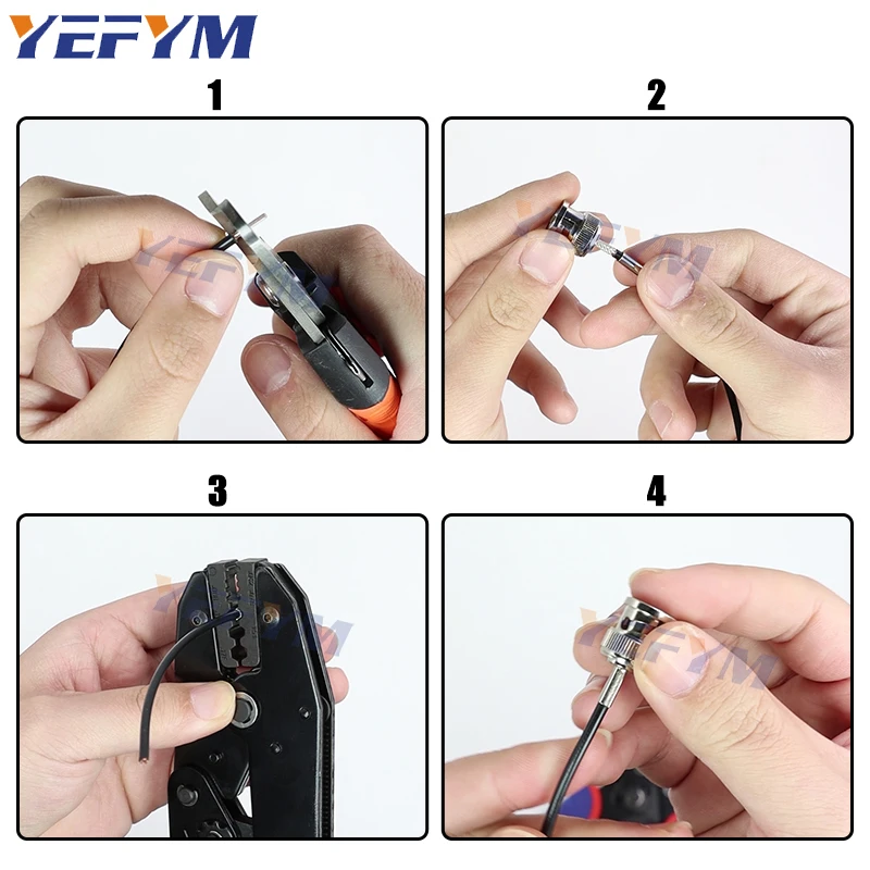 Coaxial Cable Crimping Pliers YF-05H Kit For SMA/BNC RG58, 59, 62, 174,8, 11, 188, 233 and Crimper Cutter Stripper Tools