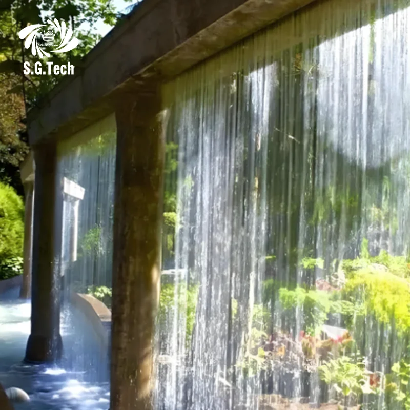 Custom.Custom تصميم الستار الزخرفية في الهواء الطلق مركز تسوق حديقة نافورة ستارة المطر سلسلة الستار خط مستقيم