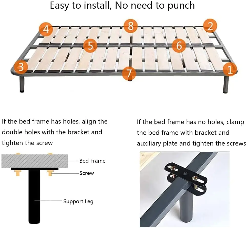 2 Stuks Verstelbare Hoogte Bed Frame Ondersteuning Been, Voor Staal Bed Frame Of Houten Bed Centrum Slat Ondersteuning Been