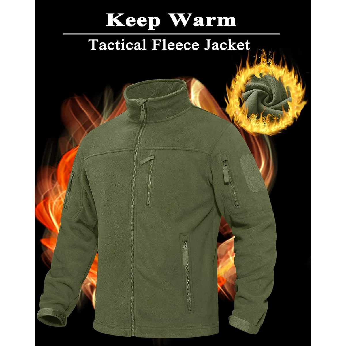 TACVASEN Men's Fleece Jacket Soft Warmth Windproof Full Zip Up Coat Multiple Zipper Pockets Hiking Working Outdoors Windbreaker 27 S8fbd4b2b06944116a6614831f84fca34L