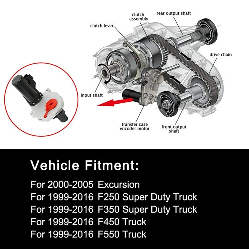 600-805 Transfer Case Shift Encoder Motor For Ford F250 F350 Super Duty Truck F450 F550 1999-2016 YC3Z7G360AA