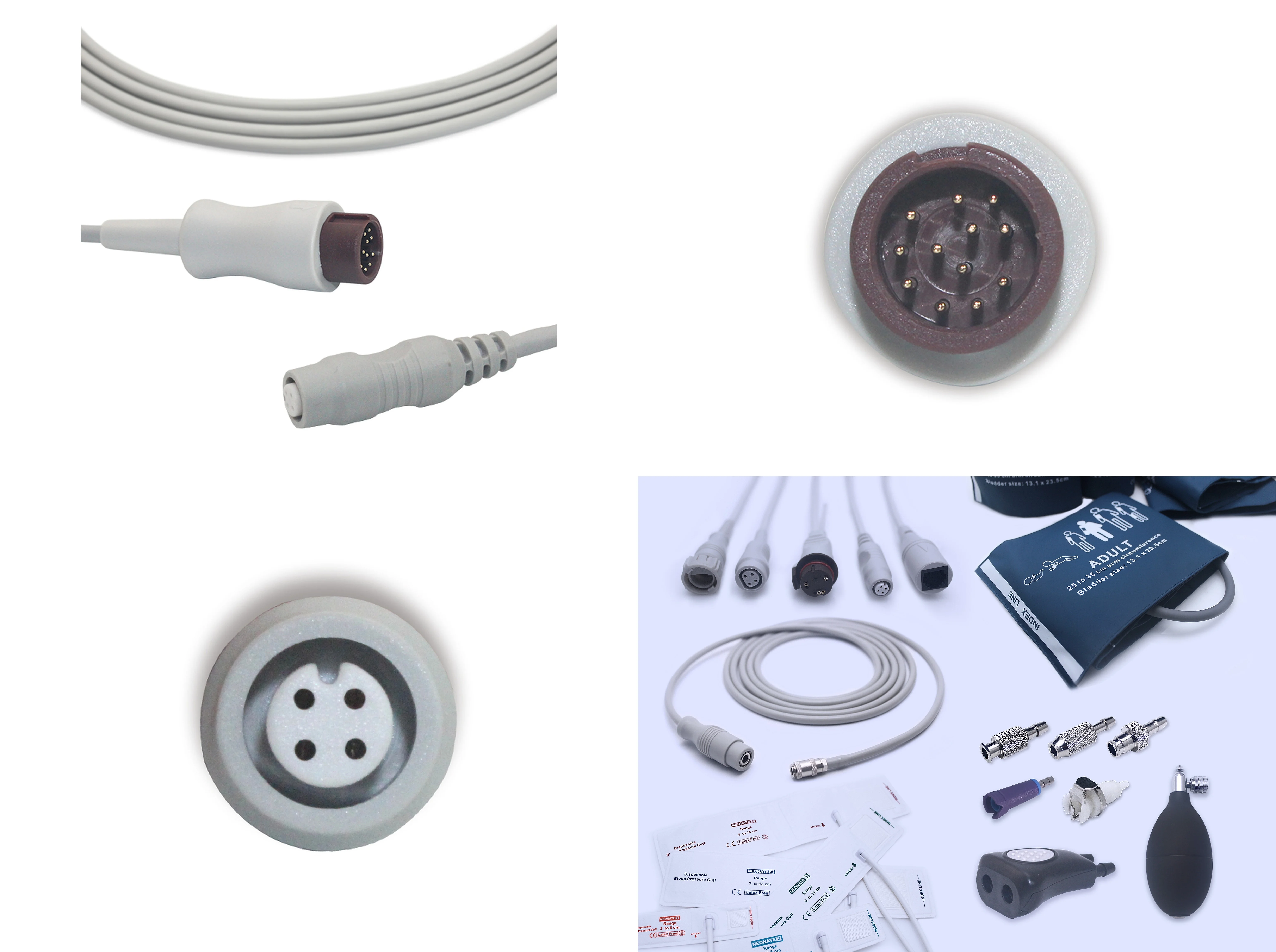

12-Pin medical IBP cable,T5, T6, T8 MPM invasive bloods pressure (IBP) adapter cable