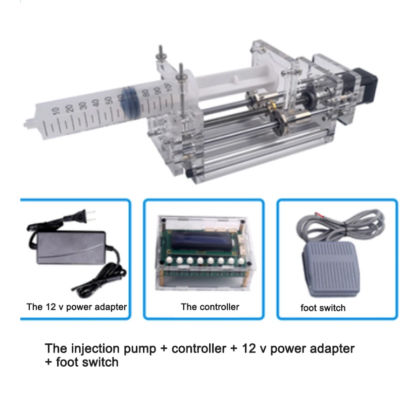 1-150ML Laboratory Micro Injection Pump Desktop Electric Precision Acrylic Propulsion Pump DC 12V Liquid Drip Machine