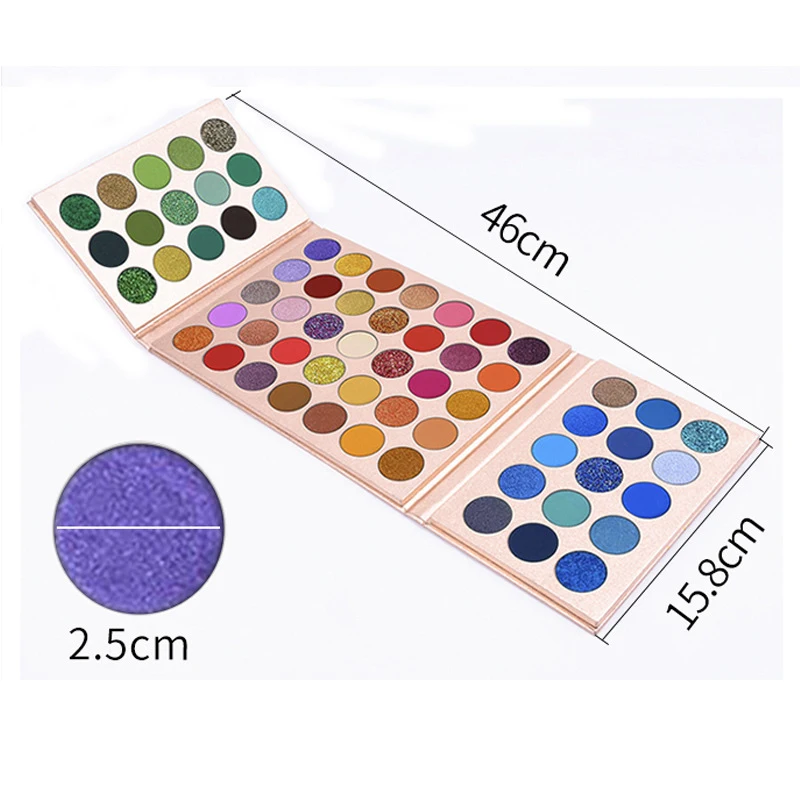 65 Color Double-door Folding Eye Shadow Palette Glitter Pearlescent Matte Earth Color Waterproof EyeShadow Palette TSLM2