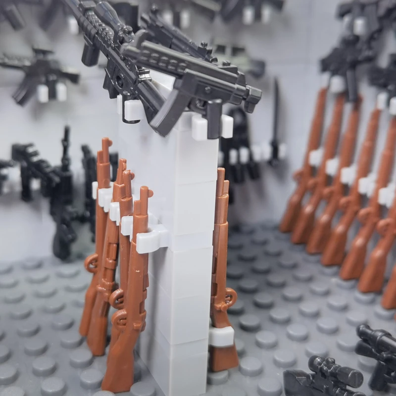 MOC WW2 Military Weapons House Room Bricks Set, SWAT Soldier Guns Acessórios, Building Blocks, DIY Brinquedos para Crianças, Presente de Aniversário