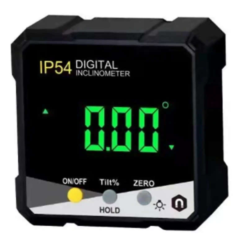 IP54 4X90°Digital Inclinometer LCD Backlight Protractor Slope Meter Angle Ruler Single-Side Electronic Goniometer