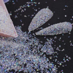 9900 Pieces Nail Crystal Miniature Nail Beads 1.3mm Mini Glass Rhinestone Nail Nail Art Accessories (Clear AB)