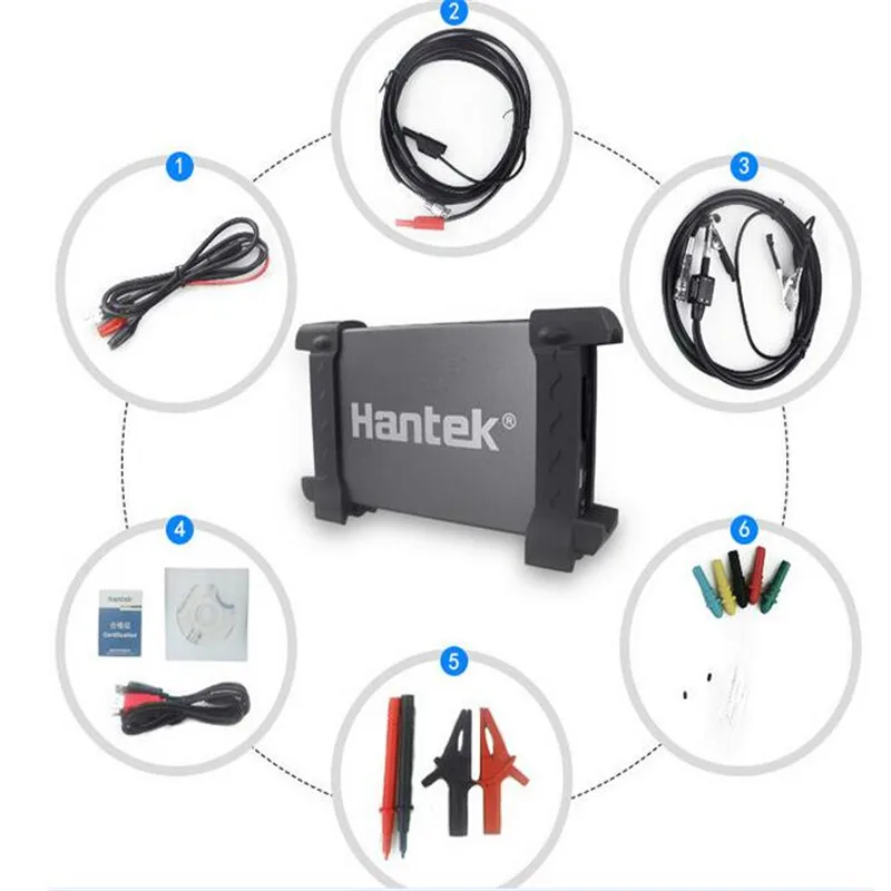 Hantek 6074BE PC USB Digital Storage Virtual Oscilloscope 2.0 Interface 4CH 70MHZ Handheld Portable Osciloscopio Support WIN10