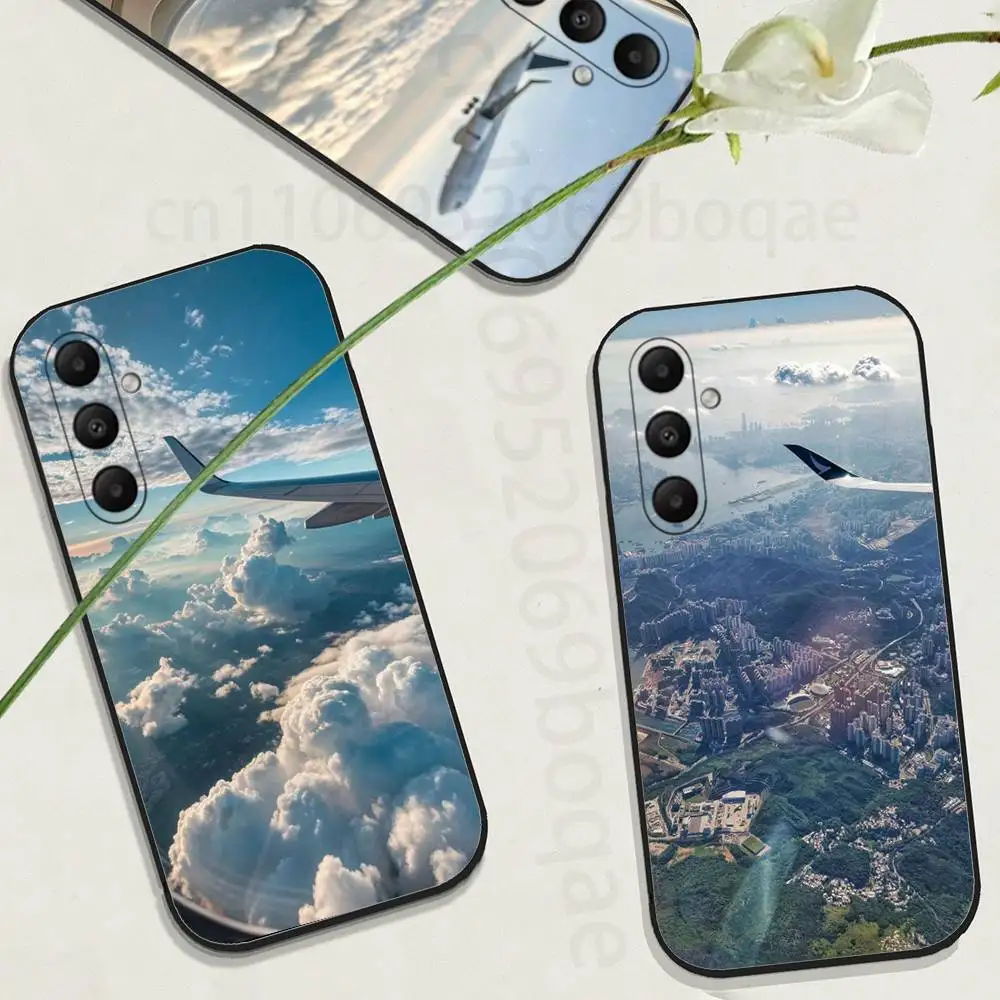 

View from the Airplane Window Phone Case for Samsung Galaxy A73,23,53,33,24,72,22,52,32,54,A34 Soft Cover