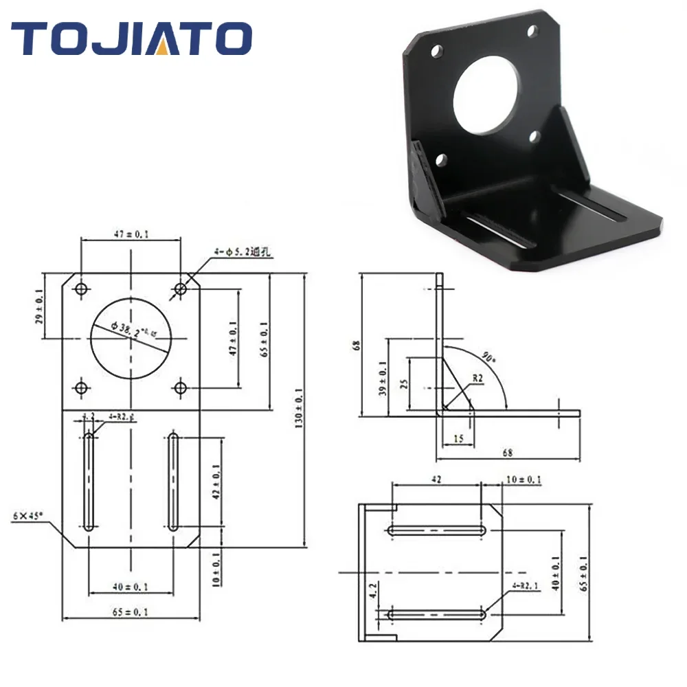 Nema17 Nema23 Stepper Motor Mounting Base 3D Printer Motor Bracket Steel Mounting Bracket for 42/57 Stepper Motor For CNC Laser