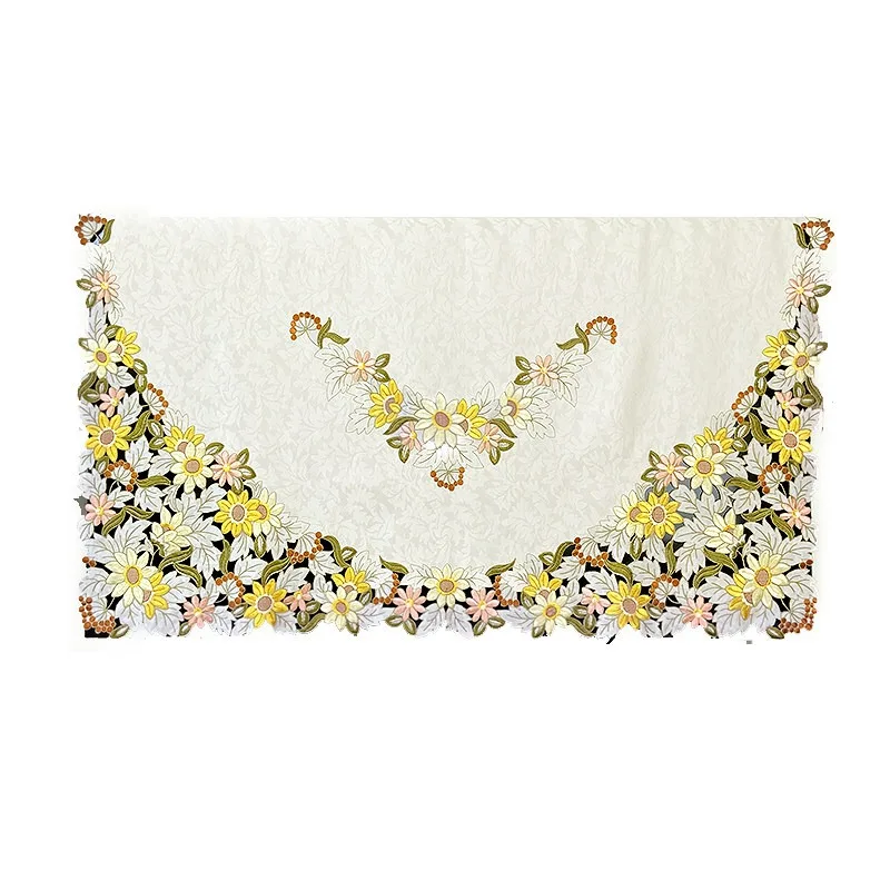Embroidered Fabric Curved LCD TV Dust Towel, Multi-color Available, American Chinese European Style, With Supporting Rod