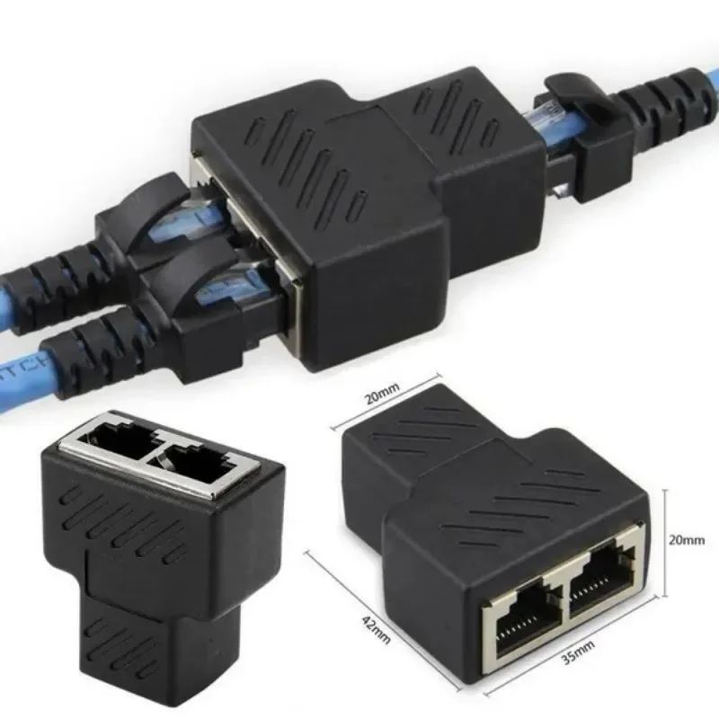 جديد 1 إلى 2 RJ45 الفاصل محول ثنائي أنثى ميناء LAN محول إيثرنت موصل